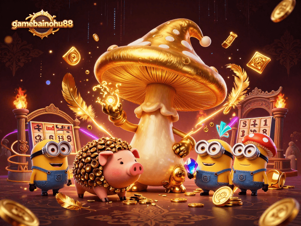 Experience epic gameplay in gamebainohu88 with golden wizard magic, treasure hunting, and lively casino elements.