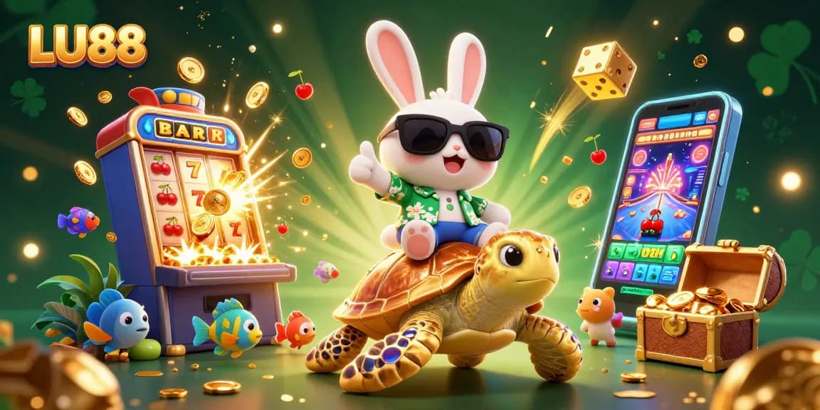 LU88 gamers enjoy rewards from a vibrant online casino experience with slot machines and treasures.