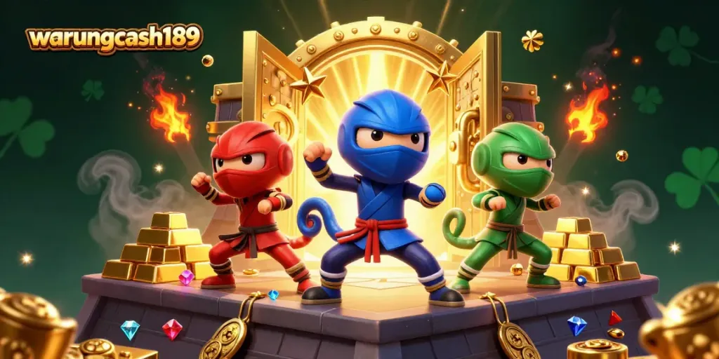 Watch the ninja chameleon team celebrate their winnings on warungcash189 with treasure and gems!