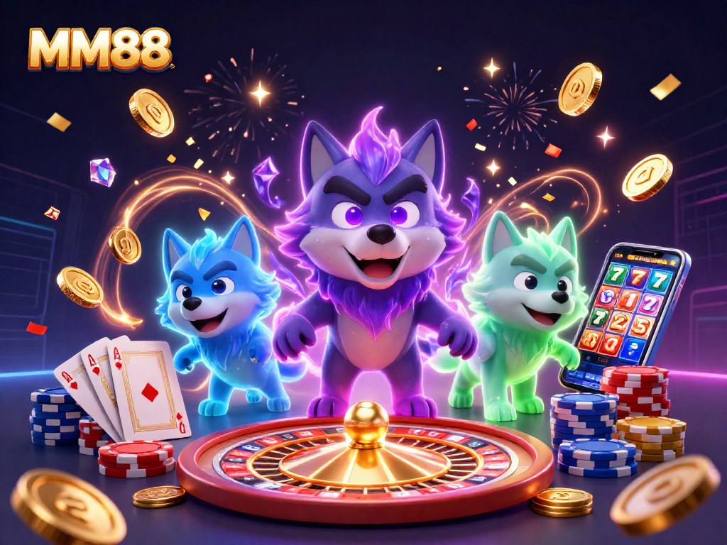 Experience the thrill at MM88 with captivating gaming features, showcasing dynamic wins and vibrant colors.
