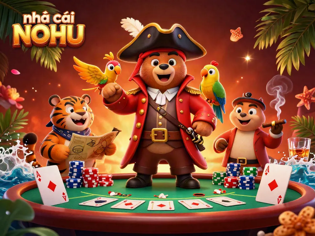 Experience thrilling wins at nhà cái NOHU with vibrant 3D characters and casino elements highlighting exciting gaming moments.