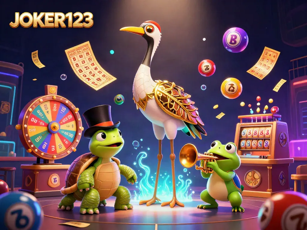 เล่นเกมใน JOKER123 พร้อมกับลูกบอลลอตเตอรี่สีสันสดใสในบรรยากาศคาสิโน