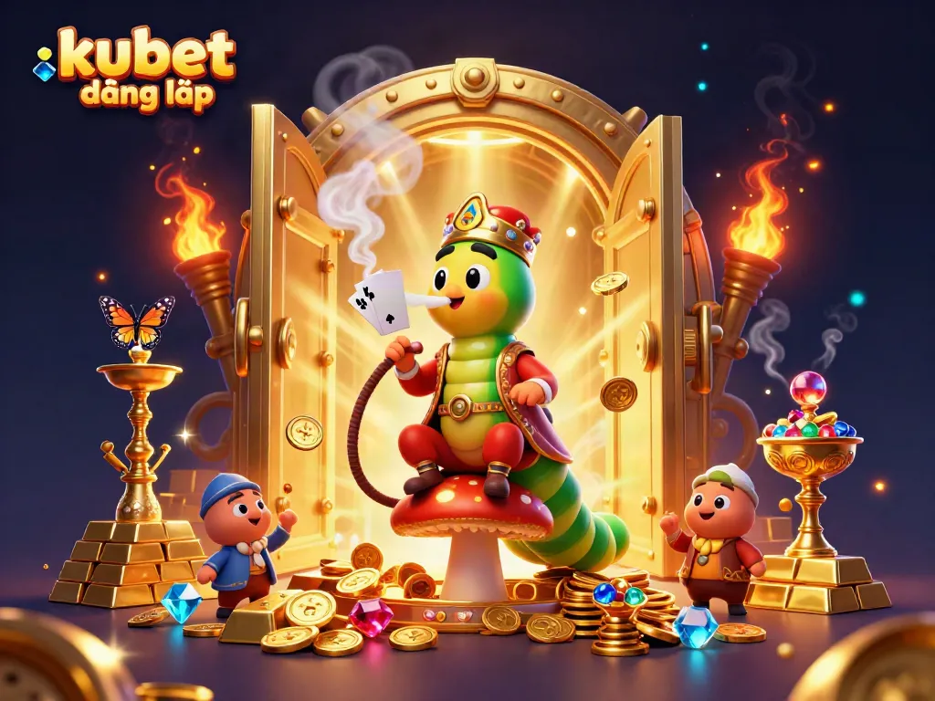Engage with kubet đăng nhập in a vibrant casino world featuring gold and gems.