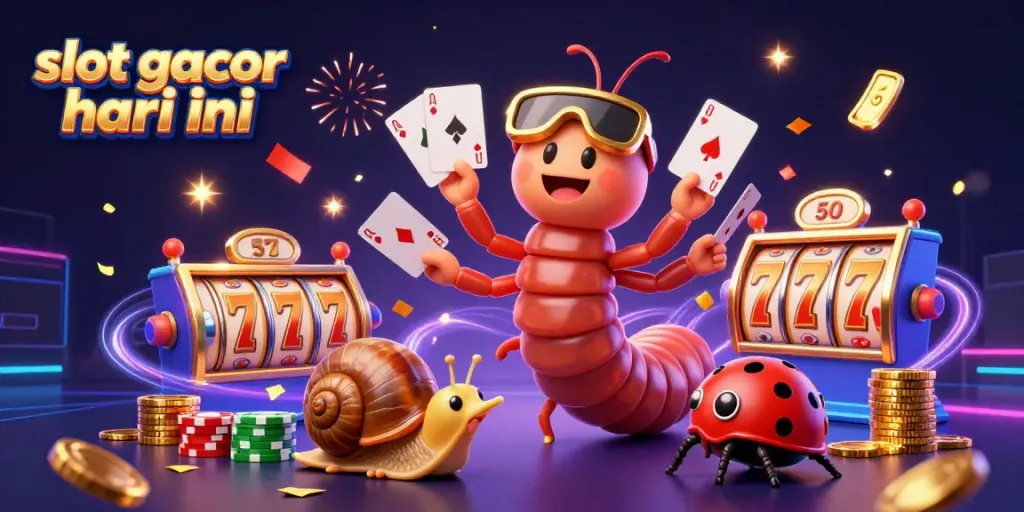 Menangkan slot gacor hari ini dengan dealer kartun seru dan simbol permainan kasino yang menyenangkan.