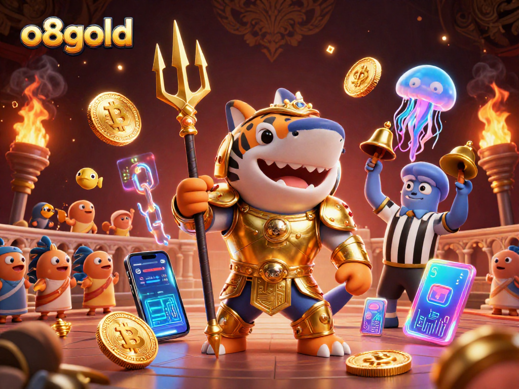 Win big at o8gold with thrilling underwater battles featuring a golden gladiator shark.