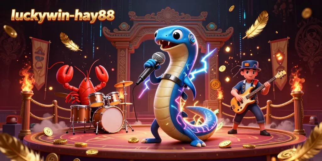 Experience thrilling underwater fun at luckywin-hay88 with energetic performances in a vibrant casino scene.