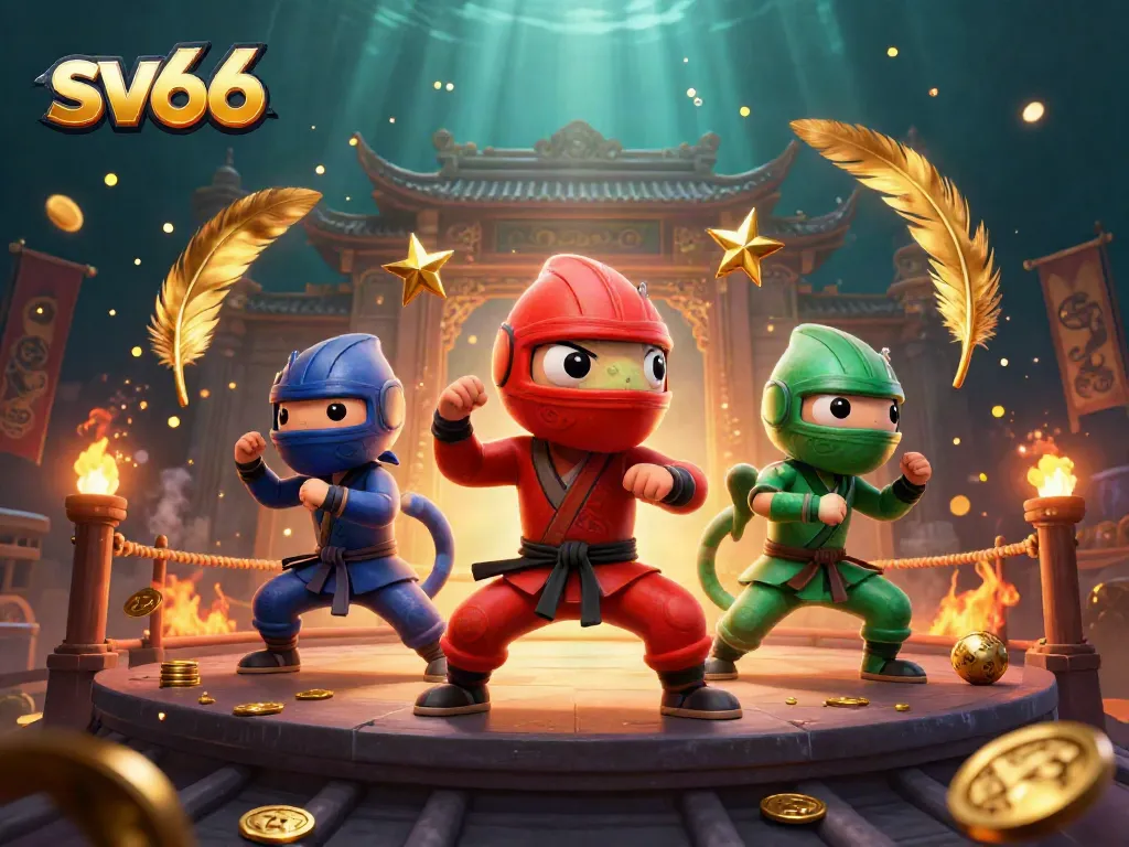sv66 ninja chameleons showcasing dynamic martial arts in a casino-themed epic setting