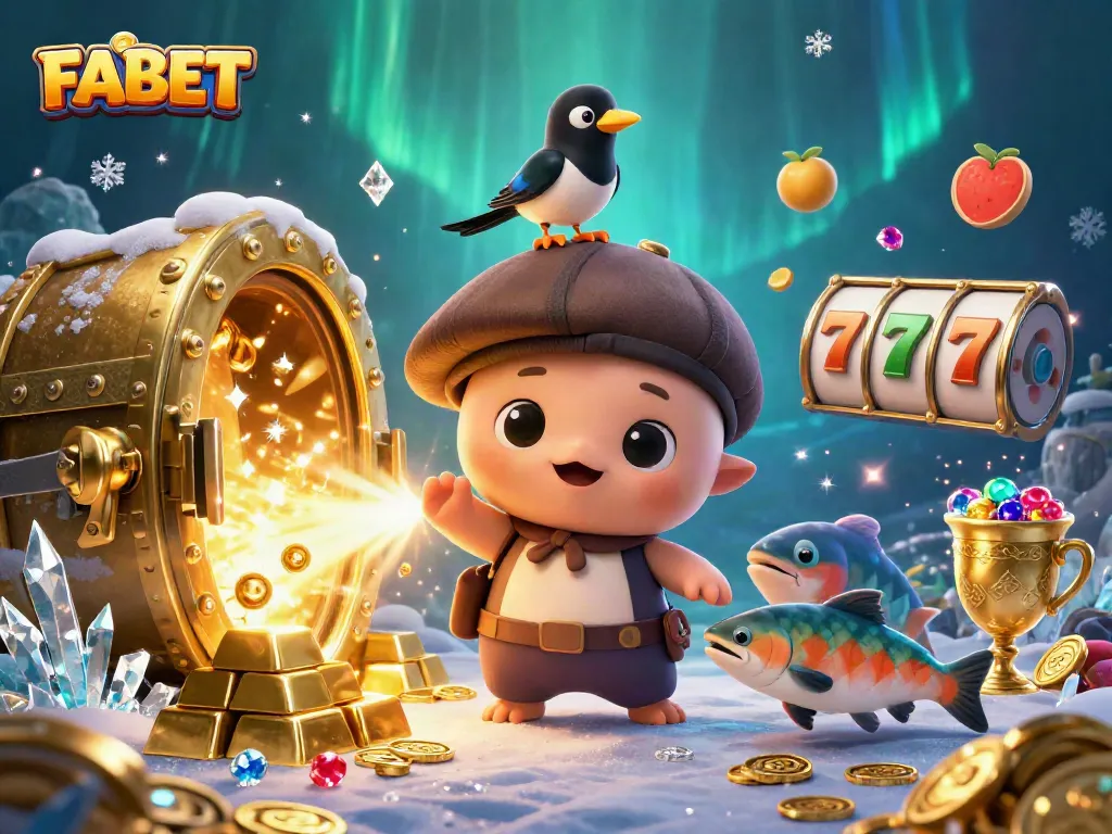 Engage with FABET interactive slots featuring a playful Nessie, rich gems and gold treasures.