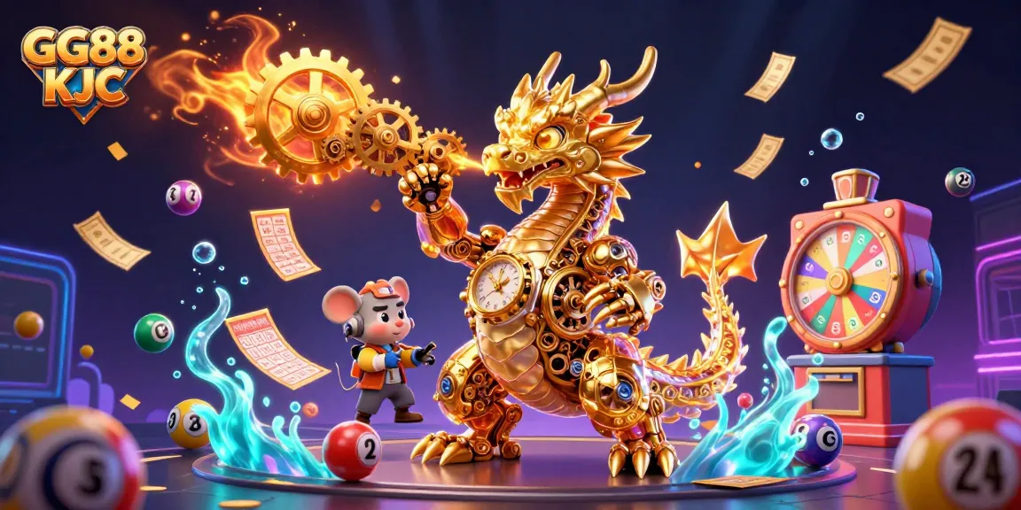 Experience the excitement of GG88 KJC with a vibrant, colorful casino fantasy scene.