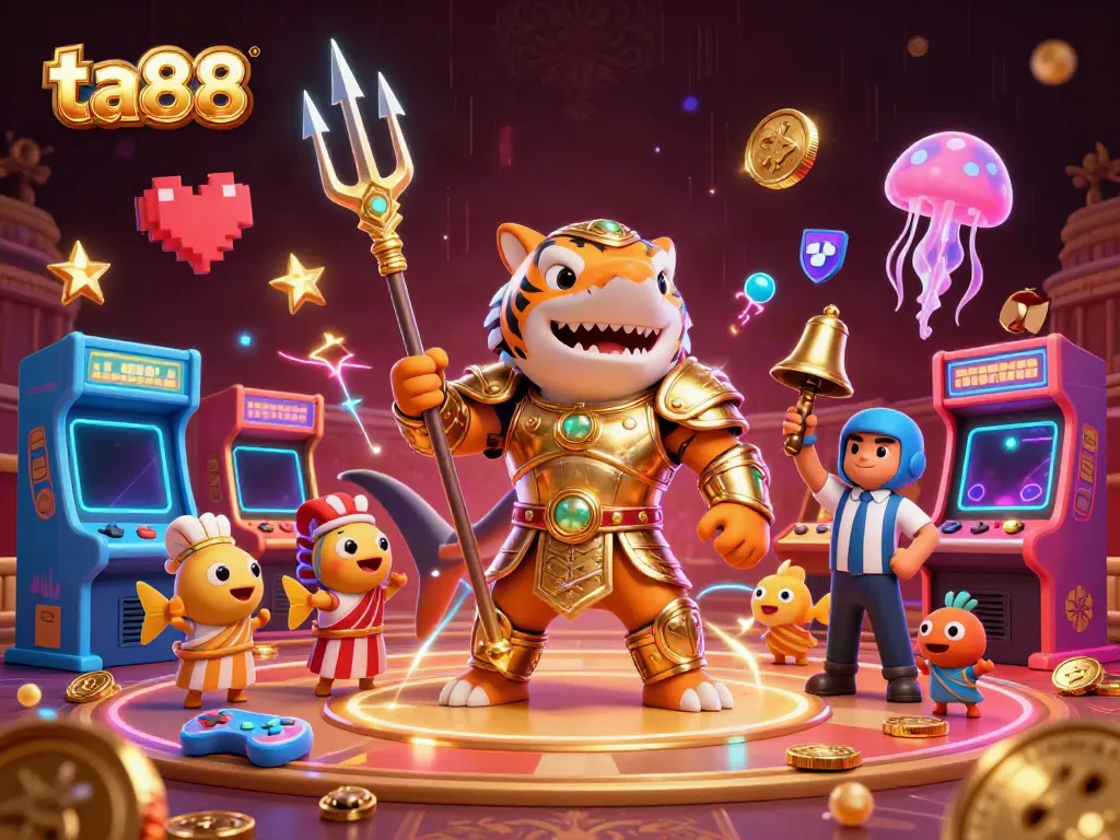 Engage with the thrilling ta88 underwater colosseum featuring cartoon characters in a high-energy gaming scene.