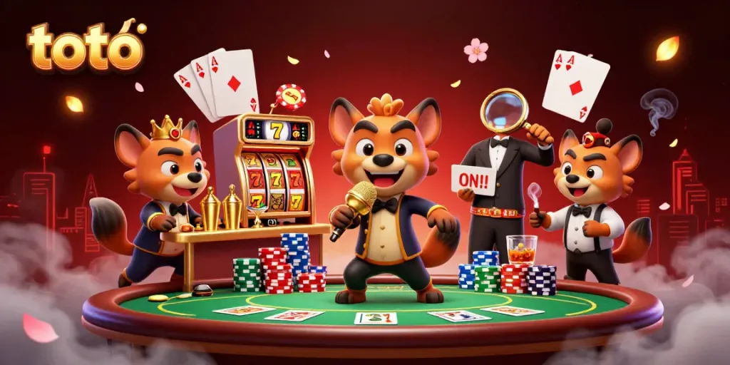 Engaging scene in a casino with hyenas as characters, featuring humor and gaming elements like a jackpot and poker.