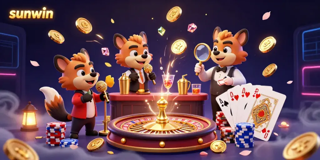 Experience thrilling gaming at sunwin casino with colorful hyena characters and dazzling rewards.