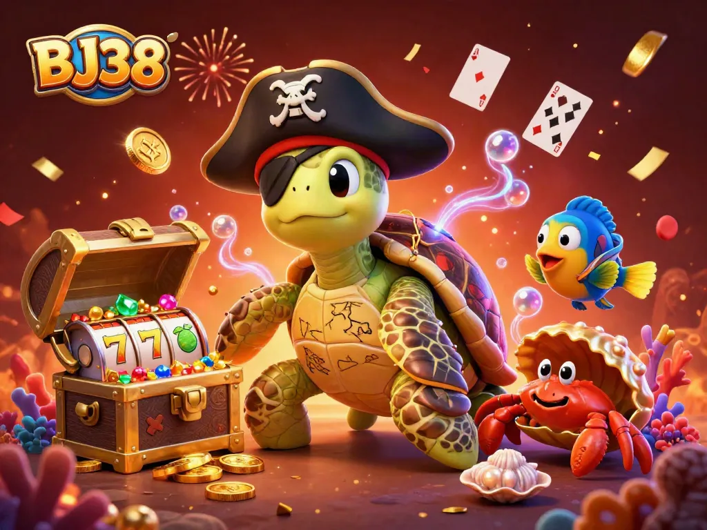 Experience thrilling gambling action with BJ38 in a festive underwater casino scene.