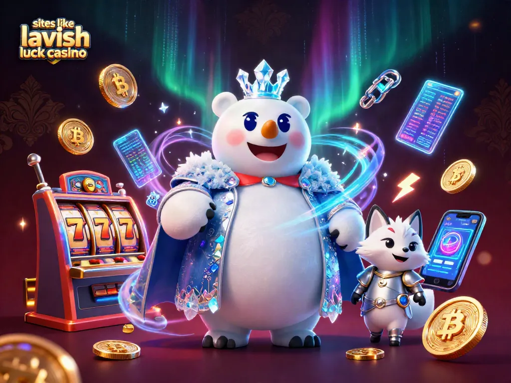 Experience gaming excitement at sites like Lavish Luck Casino with dynamic slot elements and crypto visuals.