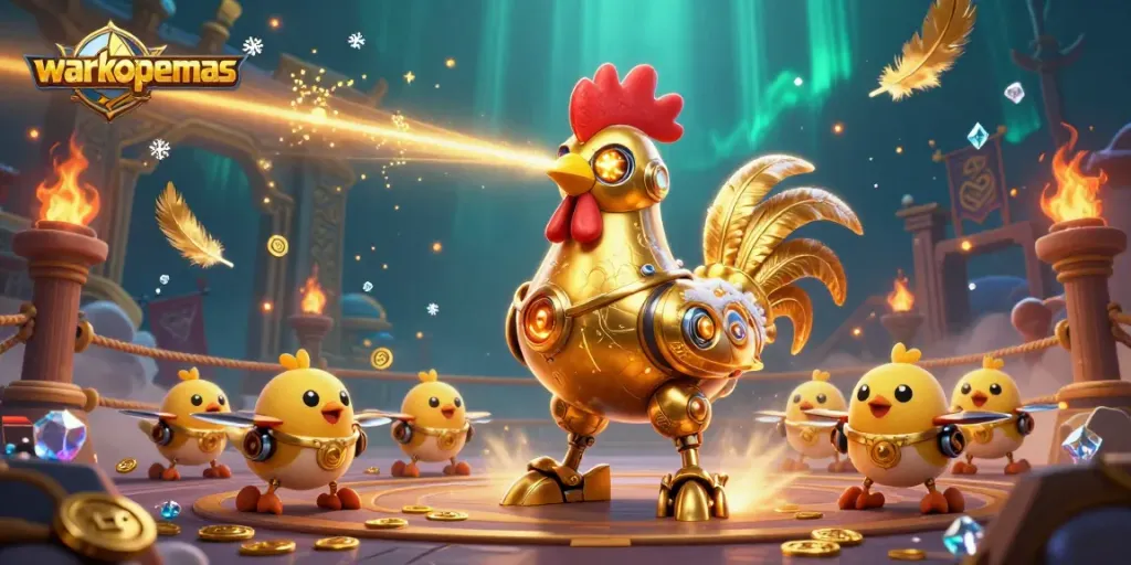 Warkopemas menghadirkan permainan menarik dengan robot ayam emas dan banyak permainan judi seru.