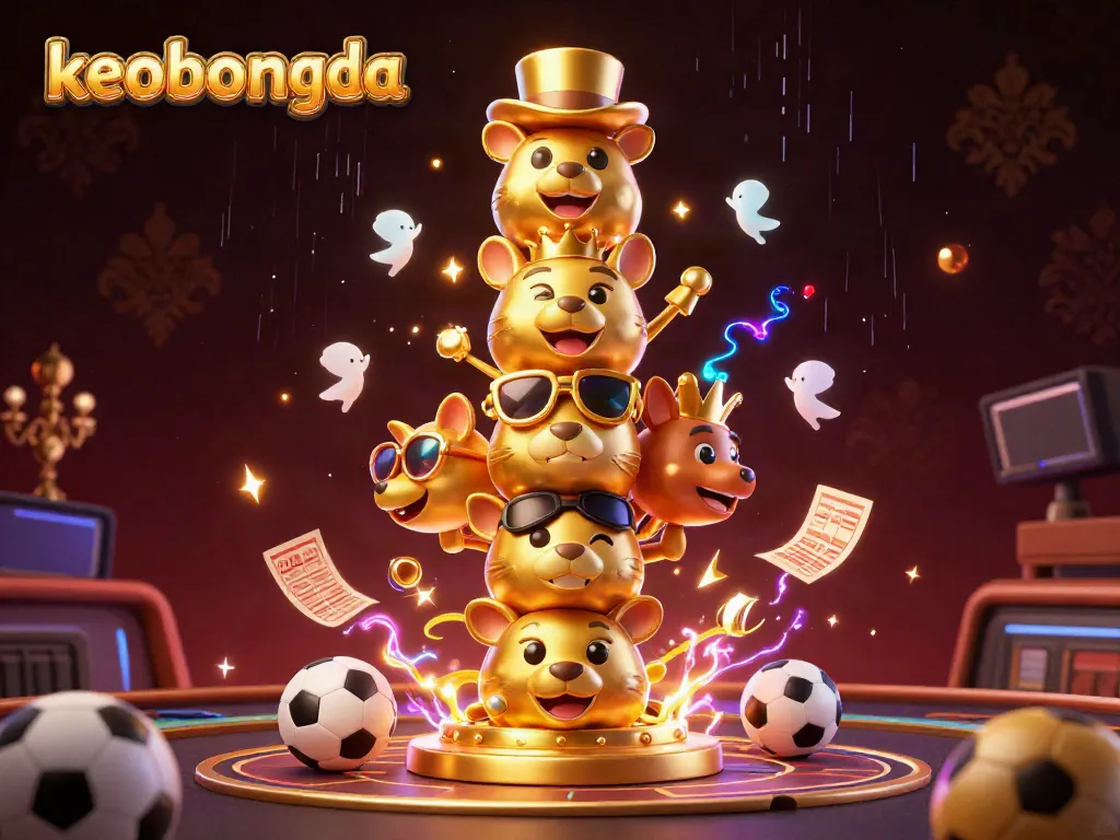Experience dynamic sports betting action with keobongda's vibrant 3D casino illustration.