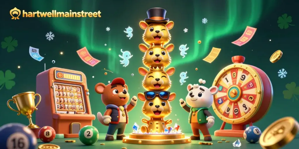 การเล่นลอตเตอรี่ที่ hartwellmainstreet ด้วยการหมุนวงล้อและอุปกรณ์ลุ้นโชคมากมาย