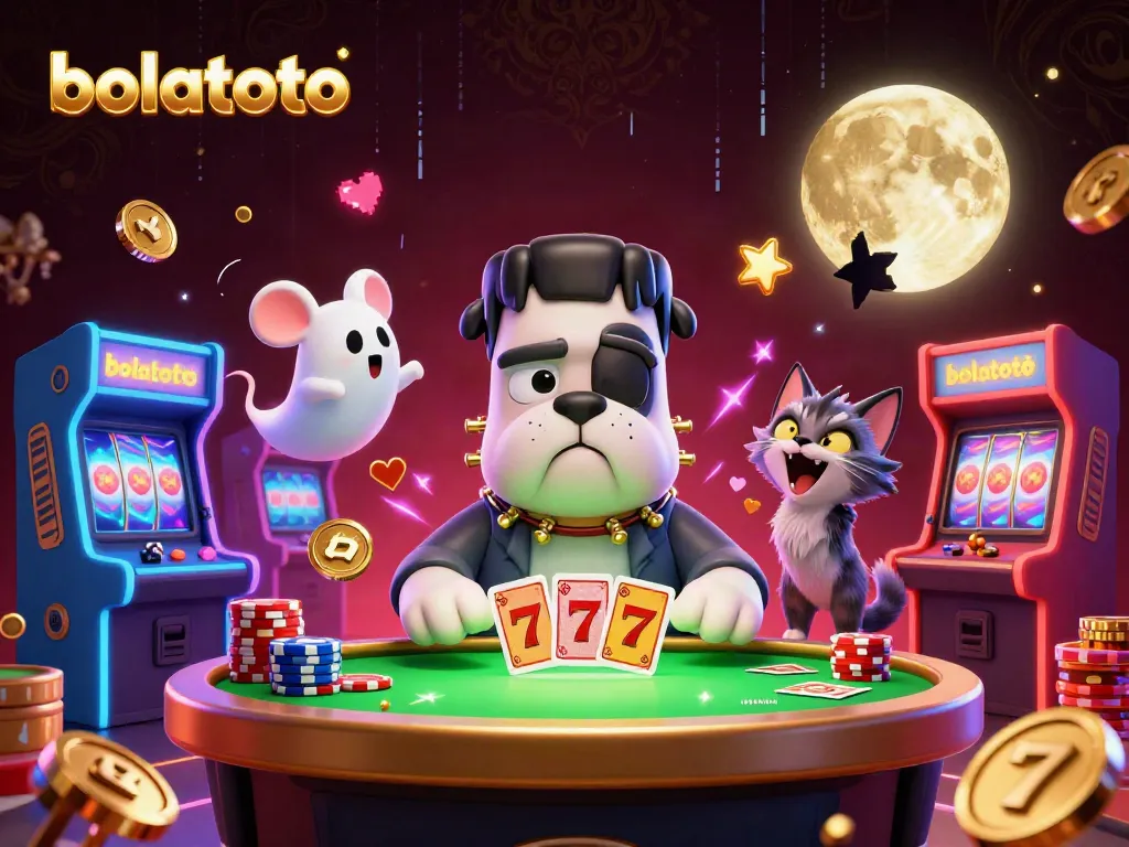 bolatoto elevates gaming excitement with a 3D cartoon scene featuring vibrant casino activities