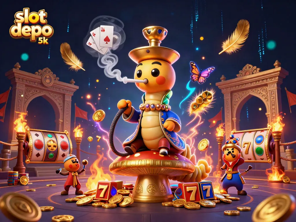 Engage in thrilling gameplay at slot depo 5k, featuring fun slot reels and vibrant characters in 3D.